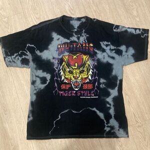 Wu-Tang "Tiger Style" Tie-Dye Graphic Tee - Black & Grey